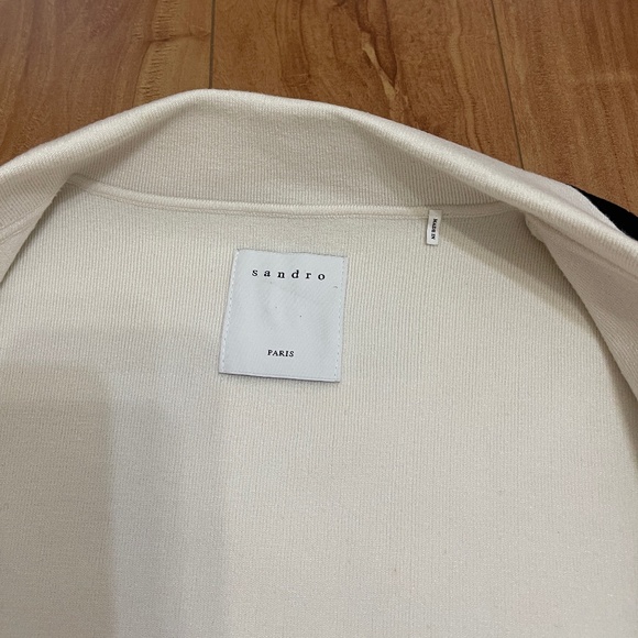 Sandro Cream Preppy Knit Blazer Size 1 - Picture 5 of 12